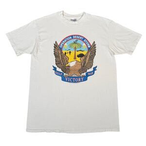 Vintage 1991 Operation Desert Storm Gulf War Victory Military T-Shirt USA Fits L